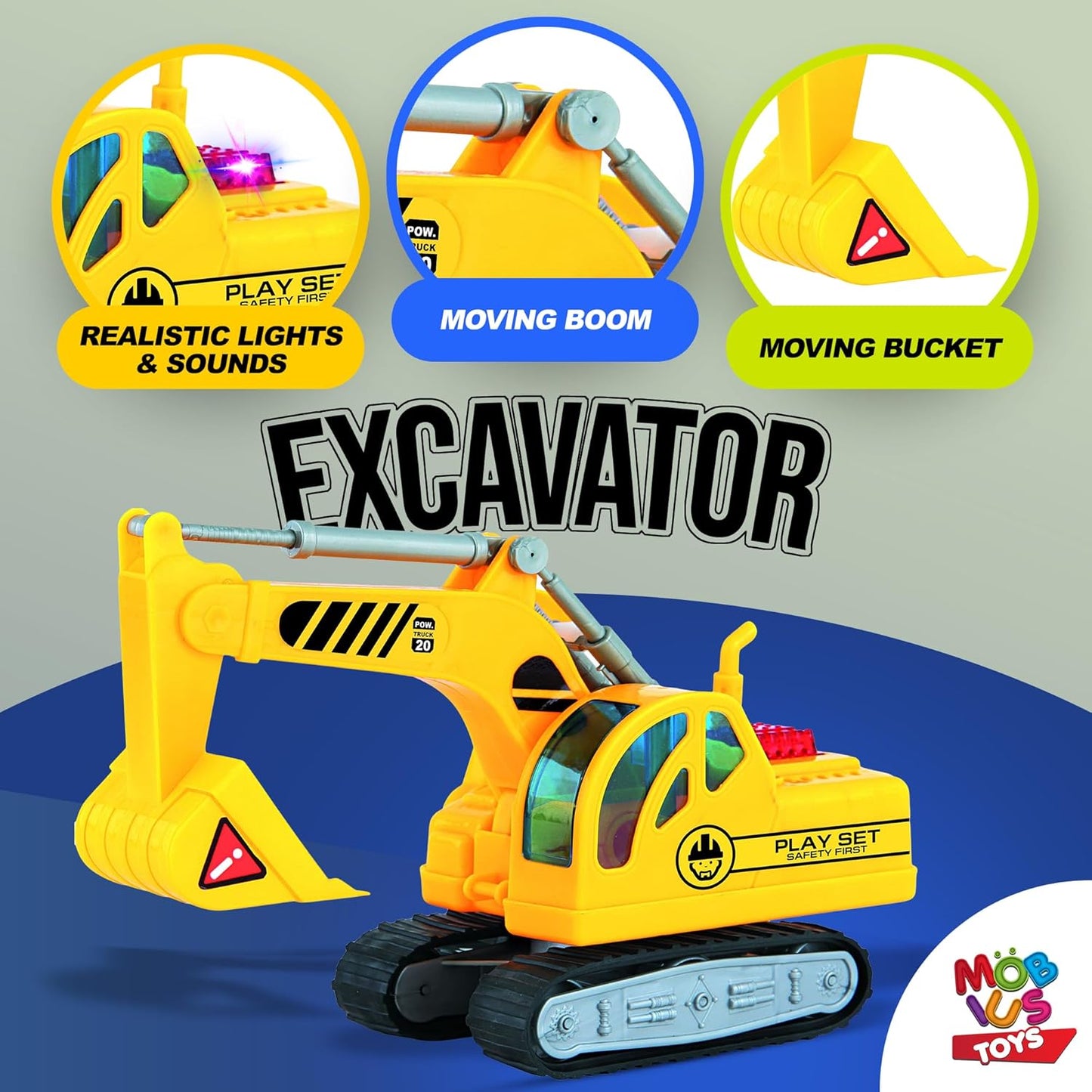 Camión de construcción para niños y niñas: incluye grúa, excavadora, camión volquete y camión de cemento