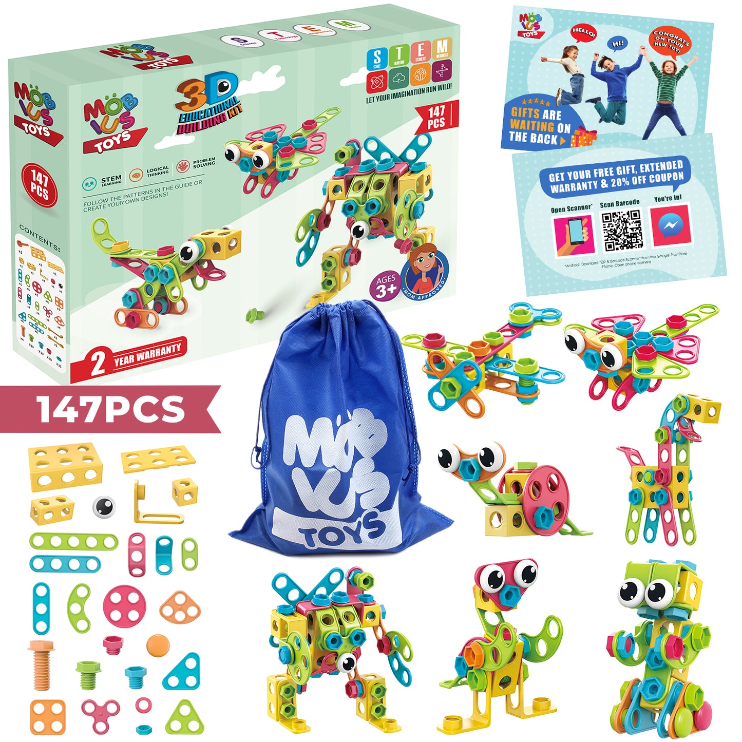 KIT de juguetes STEM 147 PCS