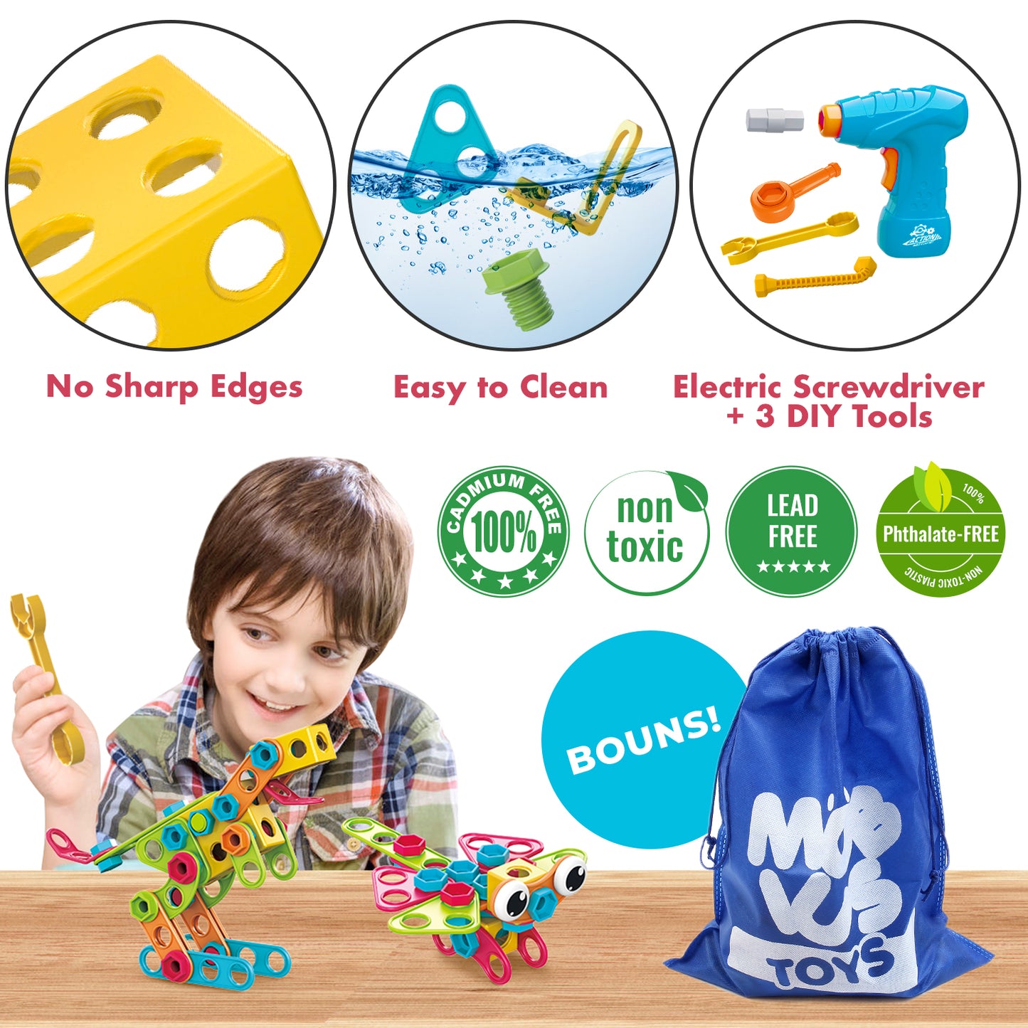 KIT de juguetes STEM 223 PCS con taladro