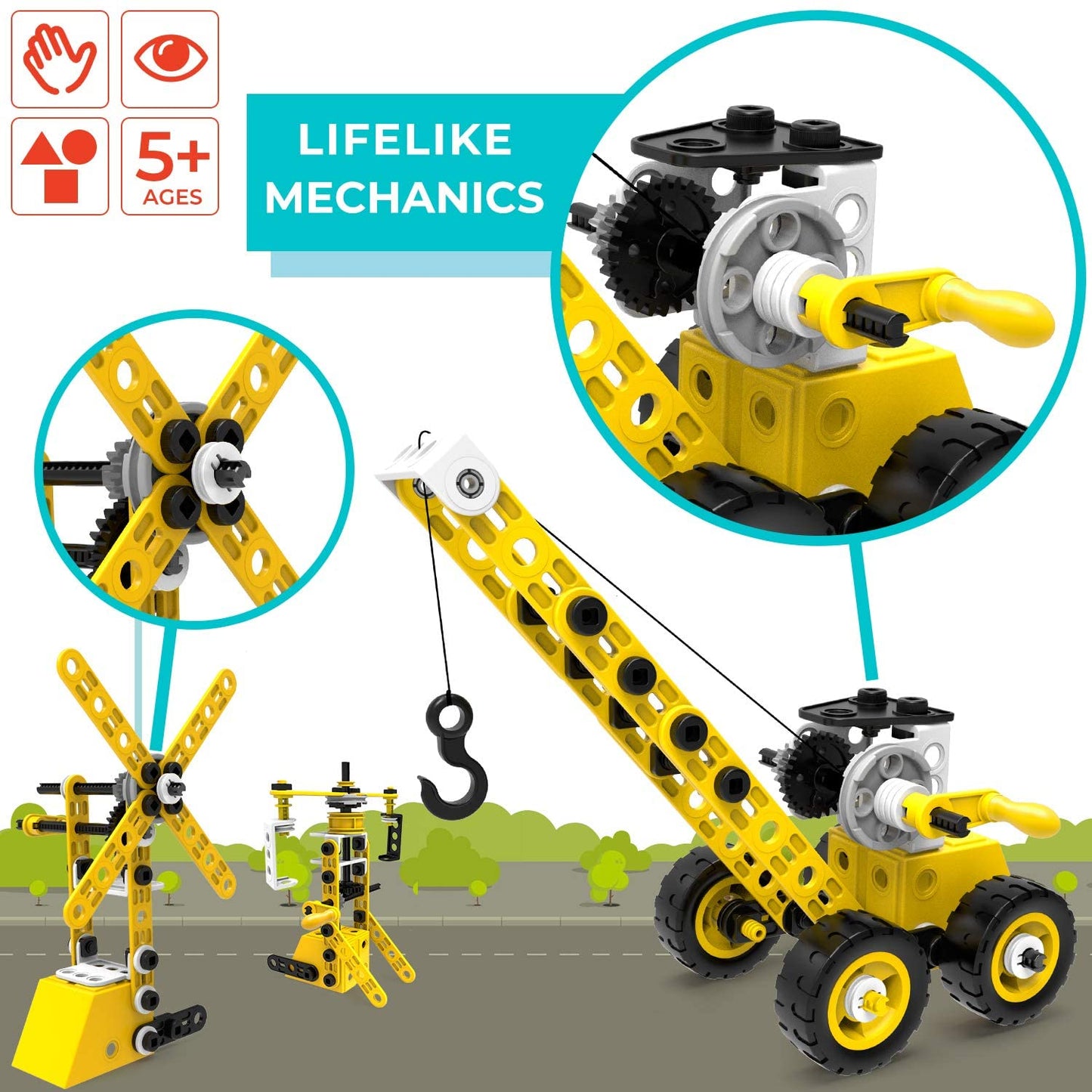100 Piece 8-in-1 DIY Learning Construction Toy | STEM Toys for Boys and Girls