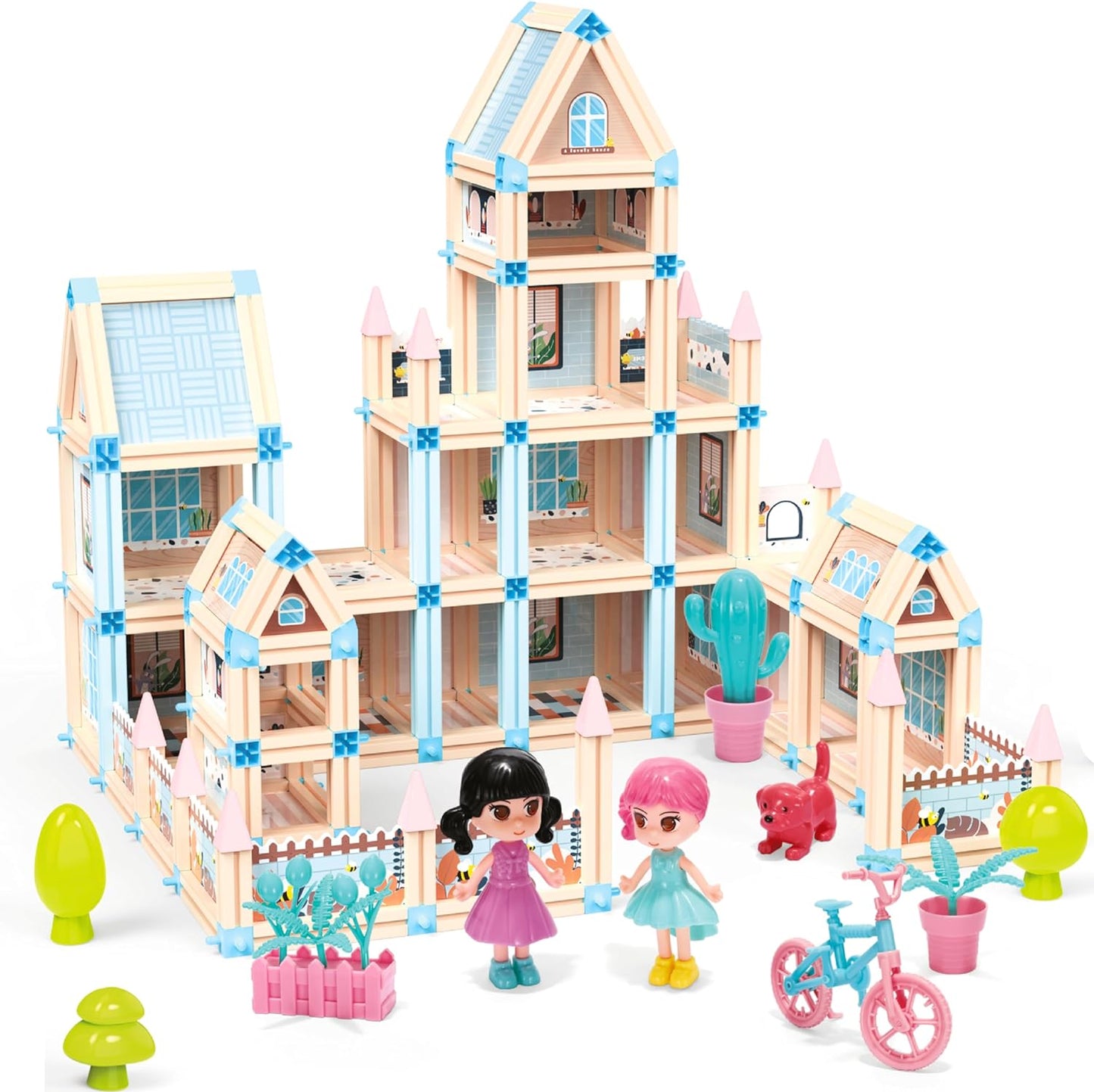 3D Princess Castle Villa Doll House Building Toy Set