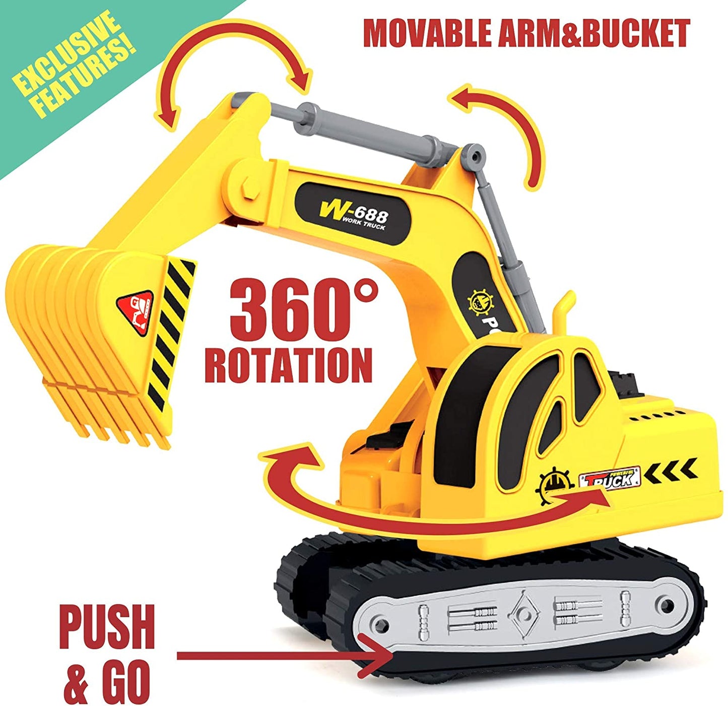 Camión de plataforma a escala 1:12 con tractor excavador