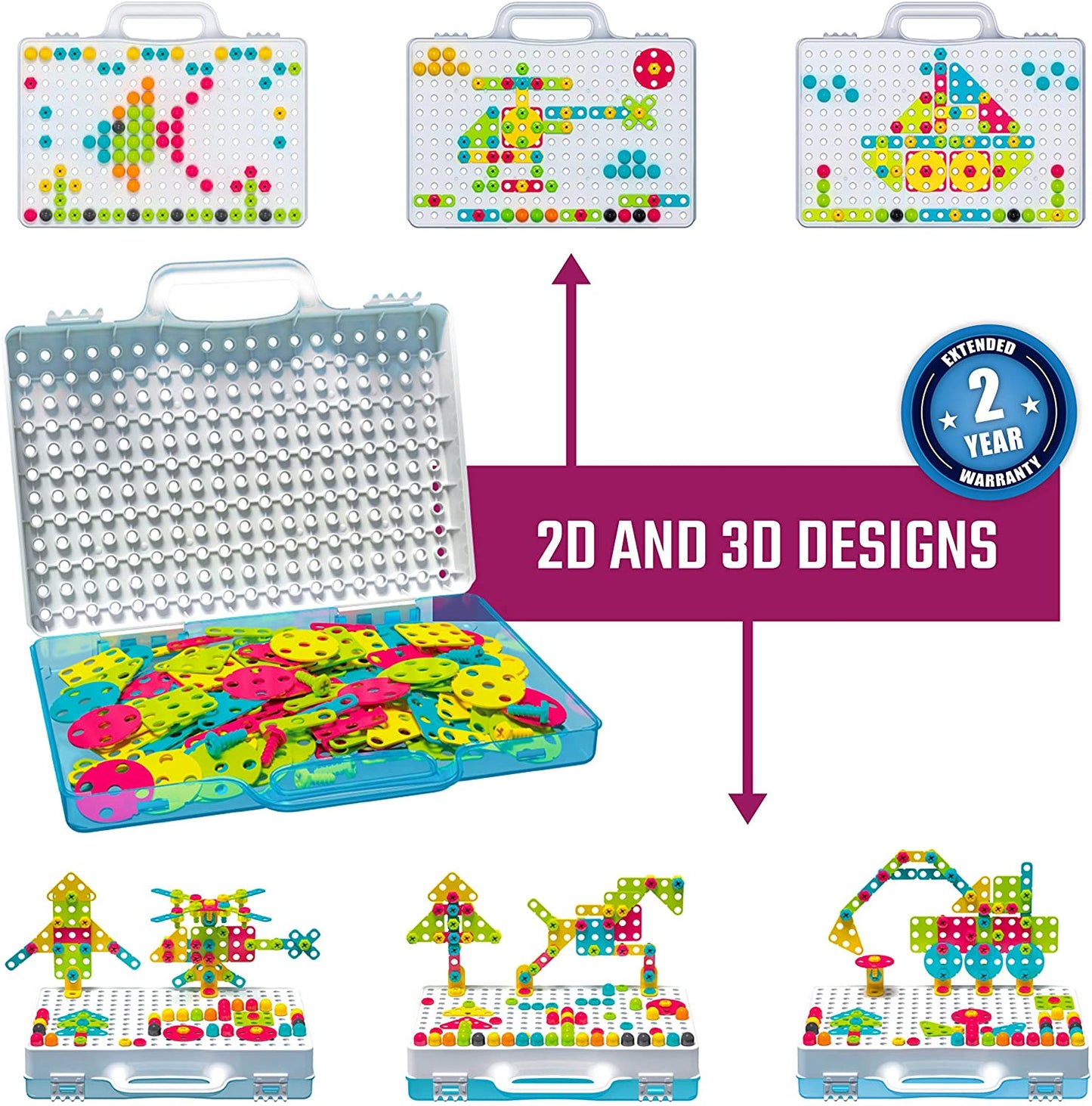 249 Piece Electric Drill Mosaic DIY Educational Set | Build Endless Models