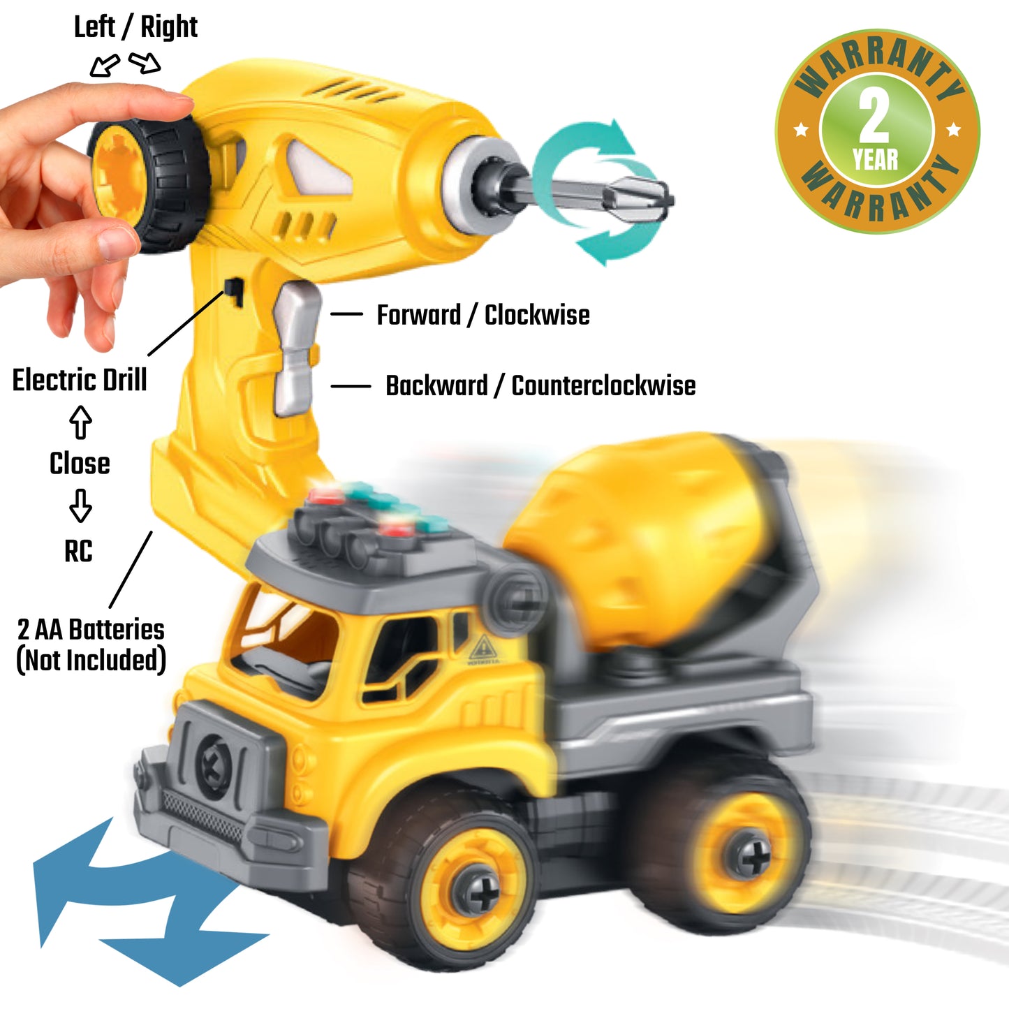 Строительные грузовики RC Take Apart Set 4 в 1 с электродрелью
