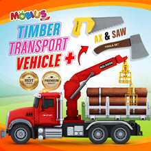 Cargar imagen en el visor de la galería, Timber Logging Toy Trucks Includes Axe &amp; Saw
