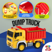 Cargar imagen en el visor de la galería, Construction Truck Playset for Boys and Girls – Includes Crane, Excavator, Dump Truck, Cement Truck
