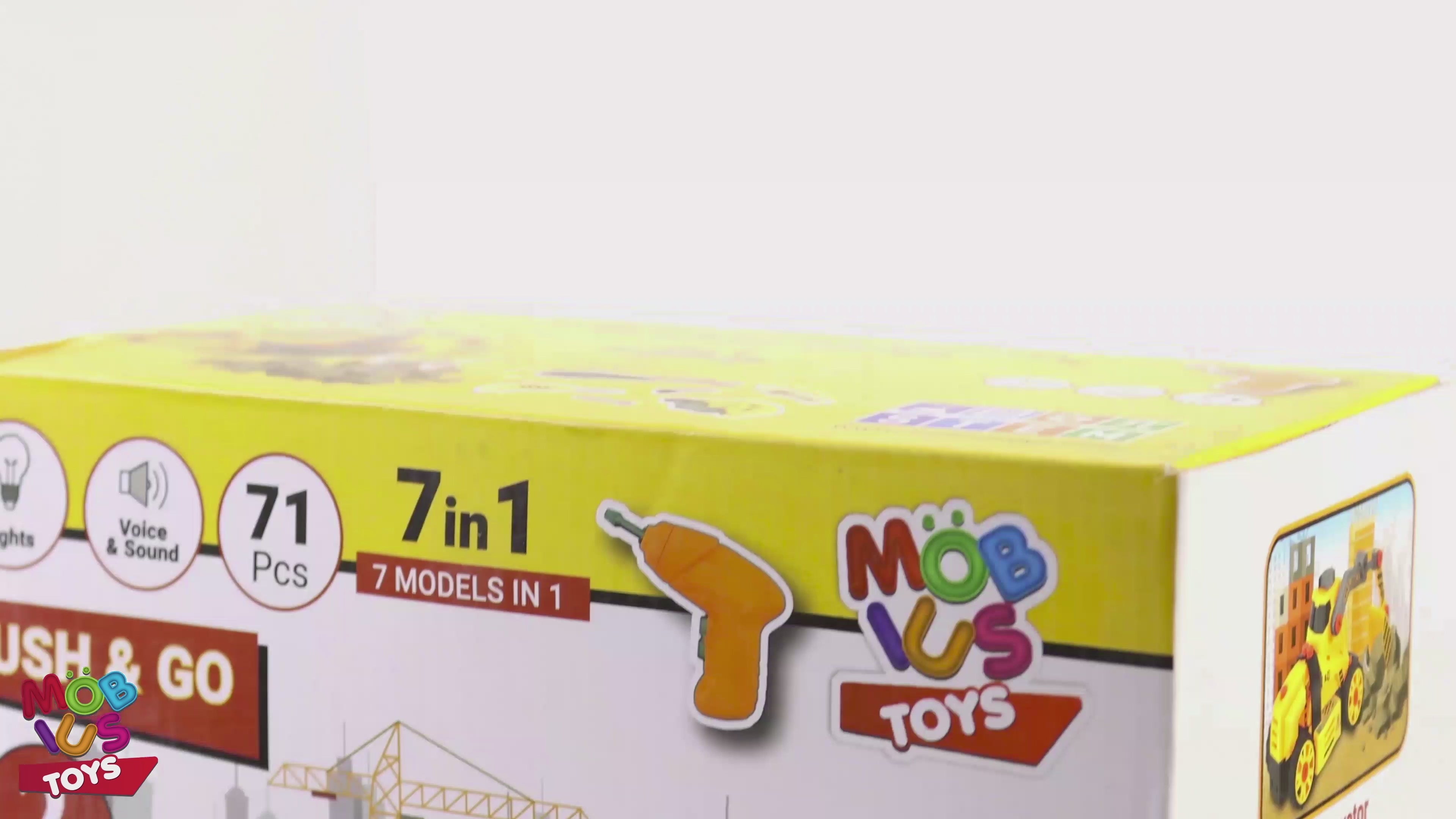 7-in-1 Take Apart Construction Toys with Accessories | Push and Go Toys for Boys and Girls