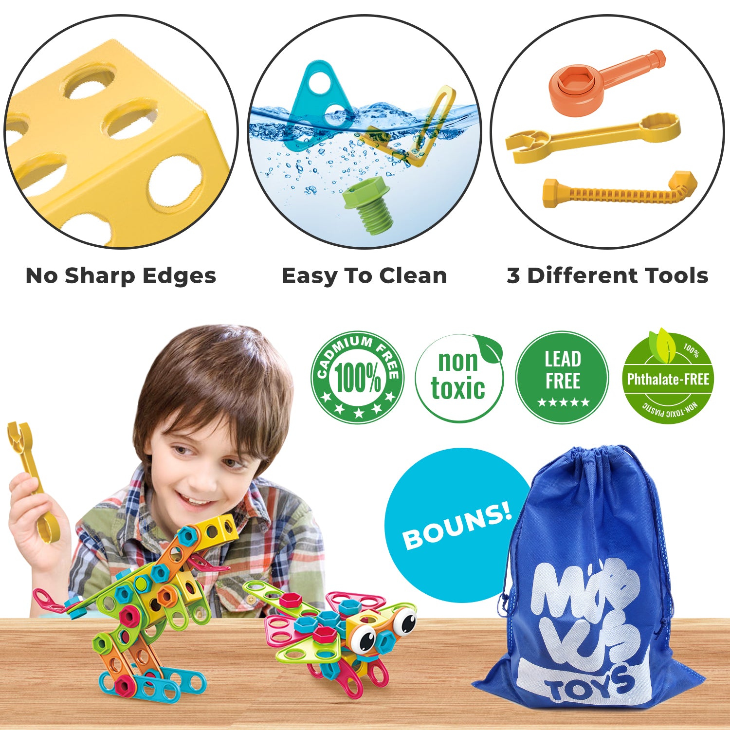175 pièces Stem Toys Kit Jouet de construction pour enfants