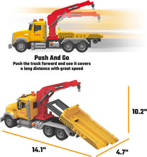 Cargar imagen en el visor de la galería, Camión grúa de juguete con plataforma y grúa
