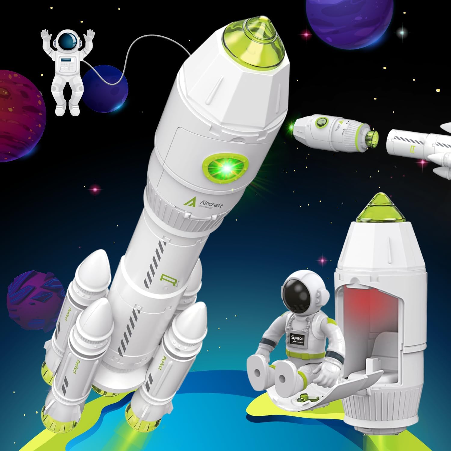 Space Adventure Rocket Ship Toy with Astronaut, Lights and Sounds ...