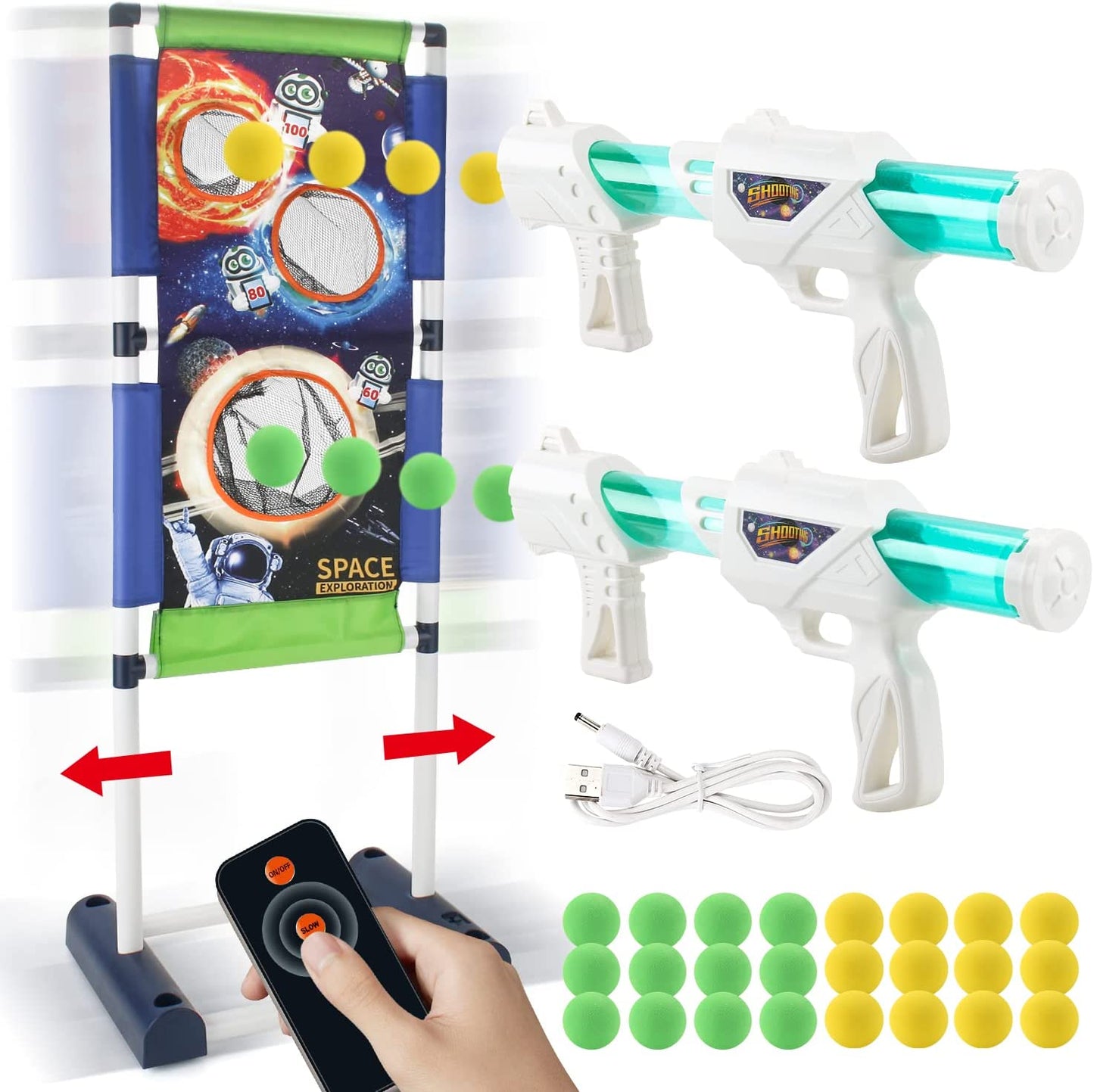 Space Toy Foam Blasters & Guns Shooting Game with Moving Target