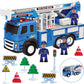 1:12 Scale Police Truck Toy Playset with Realistic Vehicle, Police Officers and Road Signs