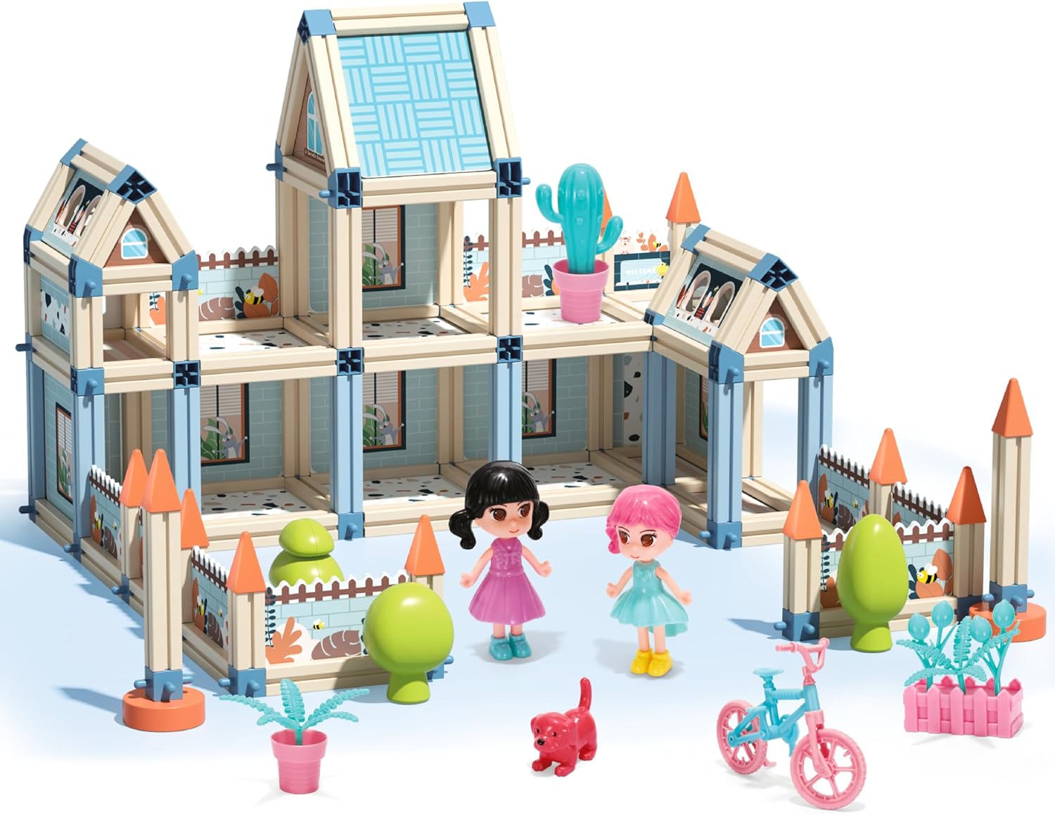 3D Princess Castle Villa Doll House Building Toy Set