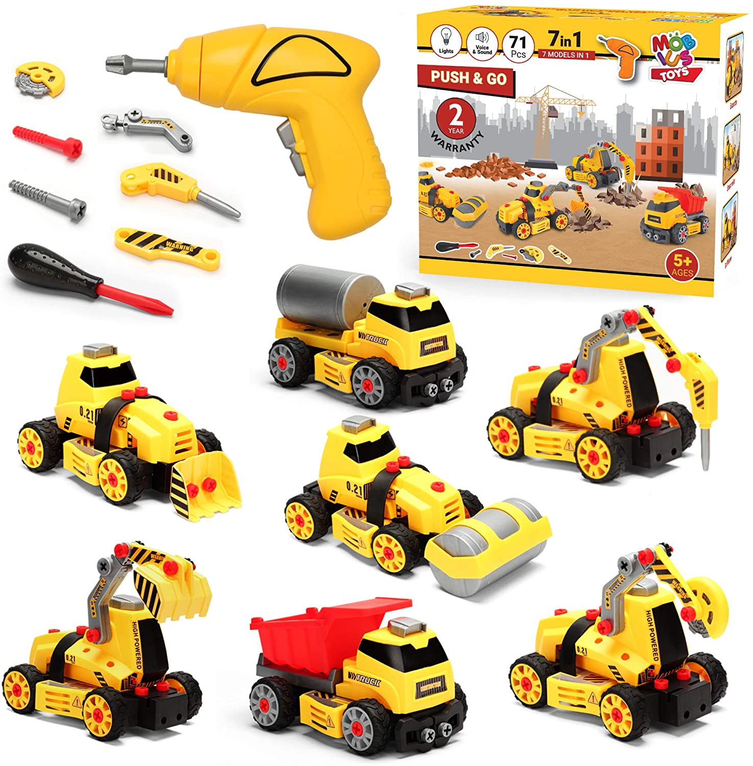 Игрушки 7. Игрушки Construction vehicle 13 in 1. Kid Smart конструктор.