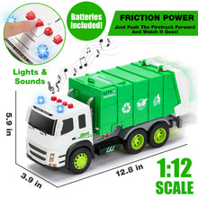 Cargar imagen en el visor de la galería, Camión de basura a escala 1:12 accionado por fricción
